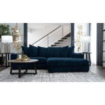 Navy blue deals leather sectional